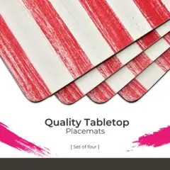 Pimpernel American Flag Placemats - Set of 4 (15.7&rdquo; x 11.7&rdquo;), Cork, Patriotic Design, Easy to Clean, Ideal for Dining - Heat & Stain Resistant