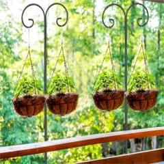 Artloge 2PCS 94 Inch High Double Shepherds Hooks Adjustable Height Outdoor Metal Hanger Bird Feeder Pole for Garden Patio Decoration