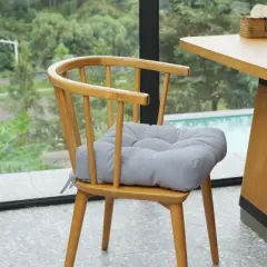 ChicFurnit 2PCS Seat Cushion Square Size Premium Soft Cotton Filling Non Slip Design Comfortable Durable for Living Room, Gray, 17.8"*17.8"*4.4"