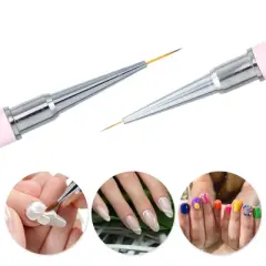 Unique Bargains DIY Manicure Double Ended Nail Art Brush Pink 1 Pc