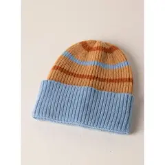 Shiraleah Blue and Tan Rory Beanie Hat