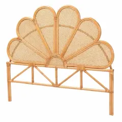 bali & pari King Flower Rattan Standalone Headboard Light honey: No Assembly, Spot Clean, 59.1" Height