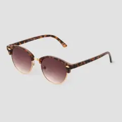 Women's Tortoise Shell Print Round Retro Metal Sunglasses - Universal Thread&trade; Gold