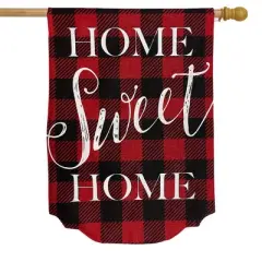 Briarwood Lane Red Checkered Home Sweet Home Burlap Winter House