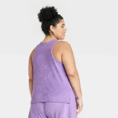 Women's Plus Size Terry Tank Top - A New Day&trade; Purple 2X