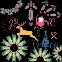 Women's Design By Humans Colorful Christmas Collage  By famenxt Racerback Tank Top