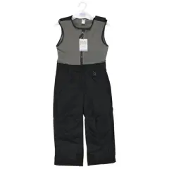 Hudson Baby Unisex Snow Bib Overalls with Fleece Top, Black Charcoal