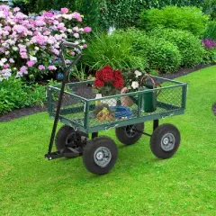 BestMassage Collapsible Folding Garden Carts Lawn Yard Landscape, Green