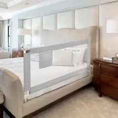 Infans 69.5" Bed Rails for Toddlers Vertical Lifting Baby Bed Rail Guard with Lock Grey