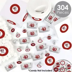 Big Dot of Happiness We Still Do - 40th Wedding Anniversary - Anniversary Party Candy Favor Sticker Kit - 304 Pieces