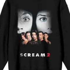 Scream 1-3 Scream 2 Movie Poster Crew Neck Long Sleeve Black Adult Sweatshirt