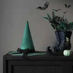 8.5" Small Witches Boot Blow Mold Planter Lit Halloween Decorative Prop Black - Hyde and EEK! Boutique&trade;