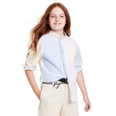 Kids' Fun Stripe Collared Long Sleeve Button-Down Shirt - Rowing Blazers x Target
