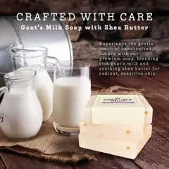 Lovery Handmade Goat Milk Soap Made in USA with Organic Shea Butter - Eucalyptus Lavender Scent - Goats Milk Soap Bar, Single