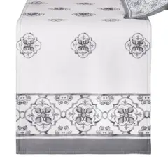 Amani Tile Table Runner - Gray - 13x70 - Elrene Home Fashions