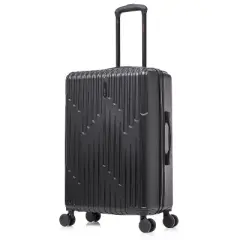 InUSA Drip Lightweight Hardside Medium Checked Spinner Suitcase - Black