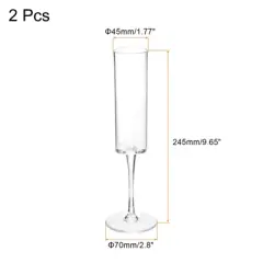 Unique Bargains Lightweight Elegant Long Stem Champagne Flutes 2 Pcs