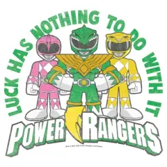 Junior's Power Rangers St. Patrick's Day Luck has Nothing to do with It T-Shirt