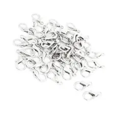 Unique Bargains Metal Necklace Bangle Lobster Claw Clasp Silver Tone 50 Pcs