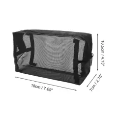 Unique Bargains Lightweight Mesh Makeup Bag Black 1 Pc