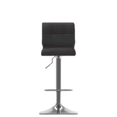 Set of 2 Adjustable Curved Back Bonded Leather Barstool - Corliving