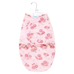 Hudson Baby Infant Girl Plush Faux Fur Swaddle Wrap, Blush Rose, 0-3 Months