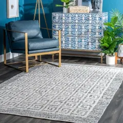 nuLOOM Mckenzie Greek Key Trellis Outdoor Patio Area Rug
