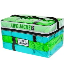 O'Brien Type II Life Vest 4pk - Blue/Green: Adult Boat Safety Gear, Nylon, Buckle Closure