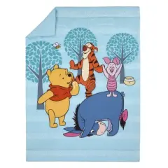 Disney Winnie the Pooh Funny Friends Aqua, Gold, Blue and Orange, Tigger, Eeyore and Piglet 4 Piece Toddler Bed Set