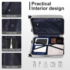 Karl Home Luggage Sets 3 Piece PP Luggage Suitcases with Wheels Black