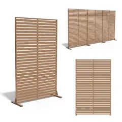 SEVOBAL Patio Decorative Screens 6 Piece Patio Privacy Paged Patio Decorative Screens Patio Screen Decorative for Yard, Brown, 45.47"*15.75"*72.05"