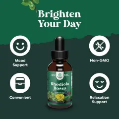 Rhodiola Rosea Tincture, Liquid Rhodiola Supplement for Stress Energy and Mood Support with 3% Salidrosides Rosea Extract, Nature's Craft, 60 servings