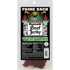 Buffalo Bills Teriyaki 5oz Faire Sack Beef Jerky in Burlap Wine Bag (3 packs teriyaki beef jerky)
