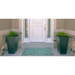 Odessa Washable Outdoor Rug Aqua/Green - Linon