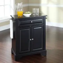 Lafayette Black Granite Top Portable Kitchen Island/Cart - Crosley