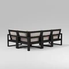 POLYWOOD 4pc EDGE Modular Deep Seating Outdoor Patio Sectional Sofa Furniture Set