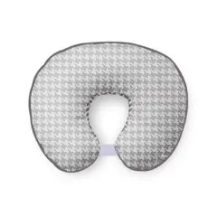 Bacati - 3 pc Houndstooth/Herringbone Gray Muslin Hugster Feeding & Infant Support Nursing Pillow with 2 removable zippered covers 