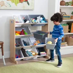 Sort It and Store It Bin Unit White/Gray - KidKraft