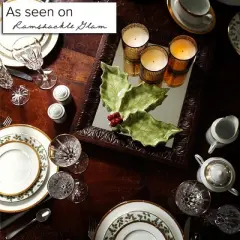 Noritake Holly and Berry Gold Large Oval Serving Platter