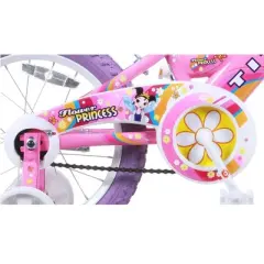 Titan Girl's Flower Princess BMX Bike for 4-9 Years Girls with Training Wheels 16 Inch Kids Toddler Bicycle with Utility Basket & Streamers - Pink