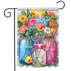 Briarwood Lane Spring Garden Flag 12x18 For Outdoor Spring Floral Jars Rustic For Spring Garden Flag Flags For Outside