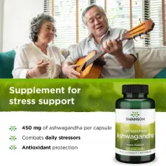 Swanson Full Spectrum Ashwagandha Herbal Supplement, Promotes Relaxation & Helps Support A Healthy Stress Response, 450 mg (100 Caps)