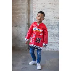 Disney Pixar Cars Lightning McQueen Waterproof Hooded Rain Jacket Coat Toddler 