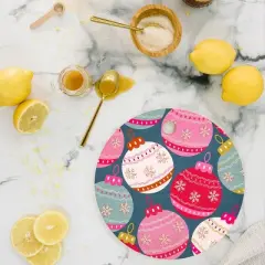 Daily Regina Designs Retro Christmas Baubles Colorful Cutting Board - Round