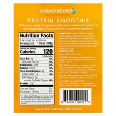 Designer Wellness Protein Smoothie, Peach Mango, 4 Packs, 4.2 oz (120 g) Each