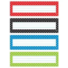 TREND Polka Dots Desk Toppers Name Plates Variety Pack, 32 Per Pack, 6 Packs