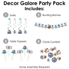 Big Dot of Happiness Go, Fight, Win - Sports - Baby Shower or Birthday Party Supplies Decoration Kit - Decor Galore Party Pack - 51 Pieces