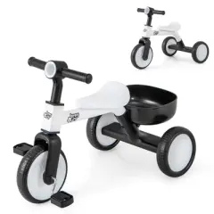 Costway 2-In-1 Kids Tricycle Auxiliary Balance Bike with Detachable Pedals Toddler Tricycle