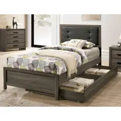 2pc Full Morningside Transitional Bed and Trundle Set Gray/Charcoal - HOMES: Inside + Out