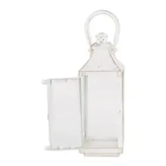 12" Iron Traditional Outdoor Lantern White - Zingz & Thingz